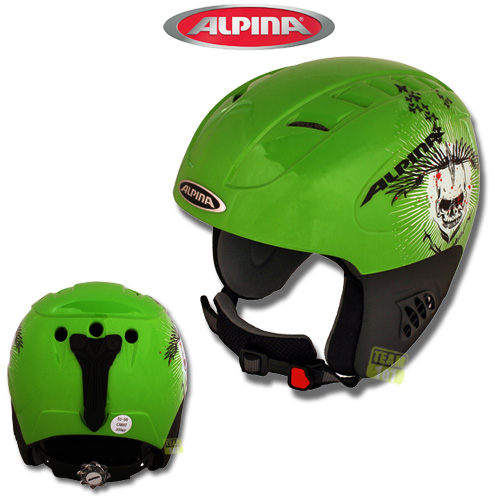 ALPINA Skihelm Snowboardhelm CARAT grün Totenkopf NEU!