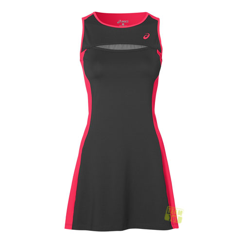 Asics Damen Tenniskleid Club Dress schwarz/pink
