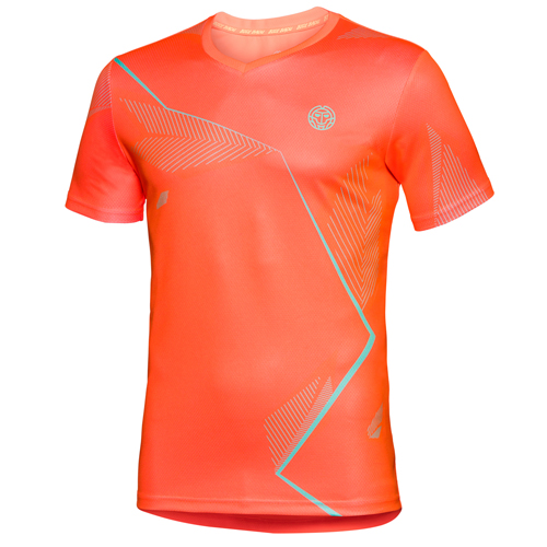 Bidi Badu Kinder Jungen Tennisshirt V-Neck NIRO orange/grün