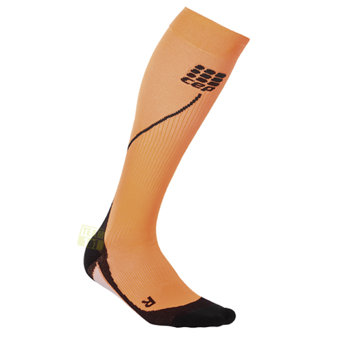 CEP Damen Kompressionssocken Laufsocken pro+ run socks 2.0 schwarz/orange