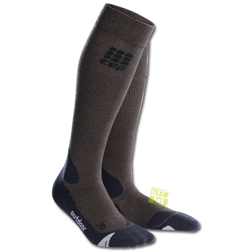 CEP Damen Kompressionssocken Progressive+ Outdoor Merino Socks braun