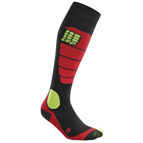 CEP Damen Kompressionssocken pro+ snowboard socks schwarz/rot