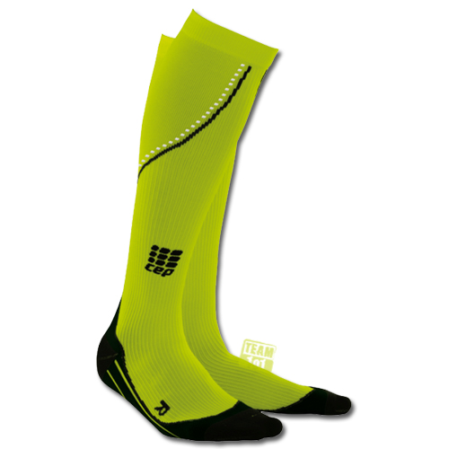CEP Herren & Damen Laufsocken Pro+ Night Run Socks neon grün