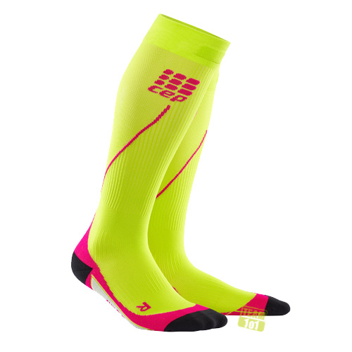 CEP Damen Kompressionssocken pro+ run socks 2.0 lime/pink women