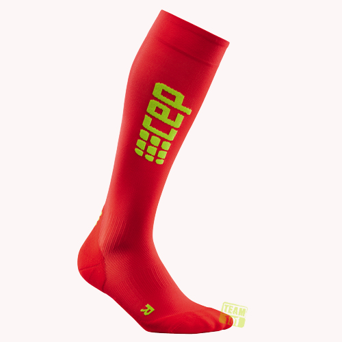 CEP Damen Kompressionssocken Laufsocken Pro+ Run Ultralight Socks rot