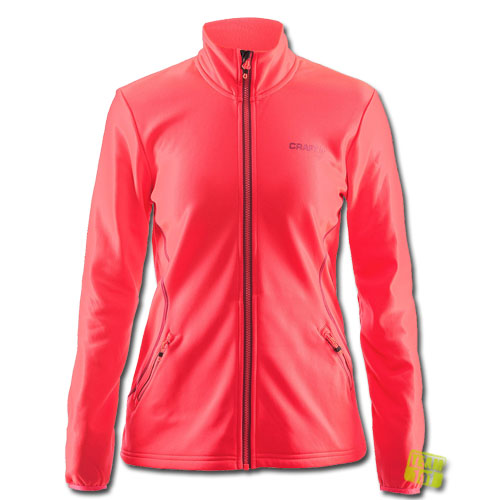 Craft Damen Sportjacke Trainingsjacke Logo Fullzip pink