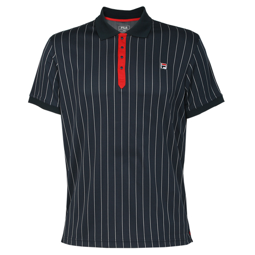 Fila Herren Tennis Polo Shirt Stripes dunkelblau/weiß