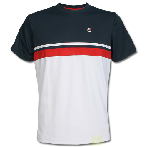 Fila Herren Tennisshirt Sportshirt Trainingsshirt SID dunkelblau/weiß