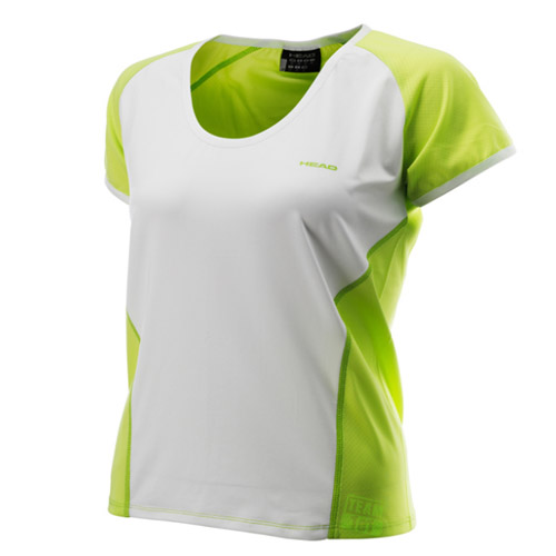 Head Damen Tennisshirt Flux T-Shirt V-Neck weiß / grün