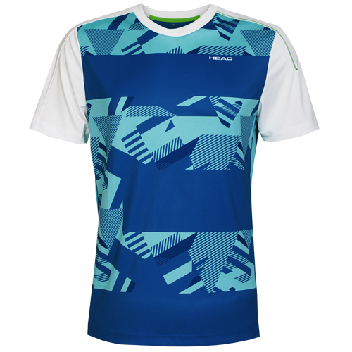 Head Herren T-Shirt Sportshirt Laufshirt Tennisshirt kurzarm Vision Cypher Blau