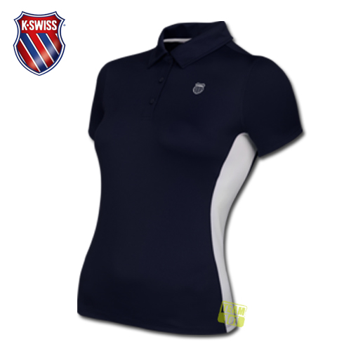 K-SWISS Damen Tennisshirt Accomplish WS Polo blau/weiß