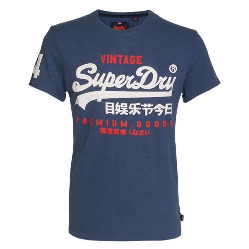 Superdry Herren T-Shirt PREMIUM GOODS DUO blau