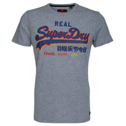 Superdry Herren T-Shirt VINTAGE LOGO CALI DROP grau