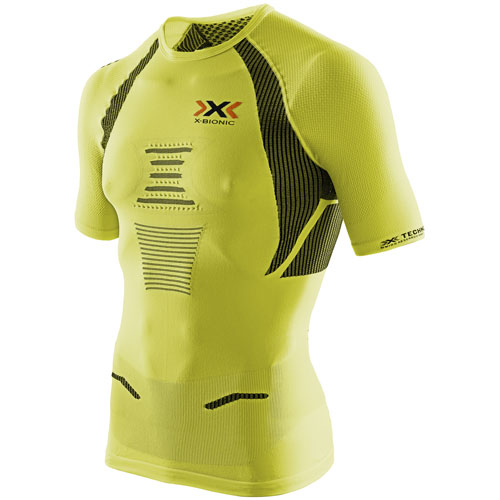 X-Bionic Herren Laufshirt Sportshirt running shirt THE TRICK gelb/schwarz
